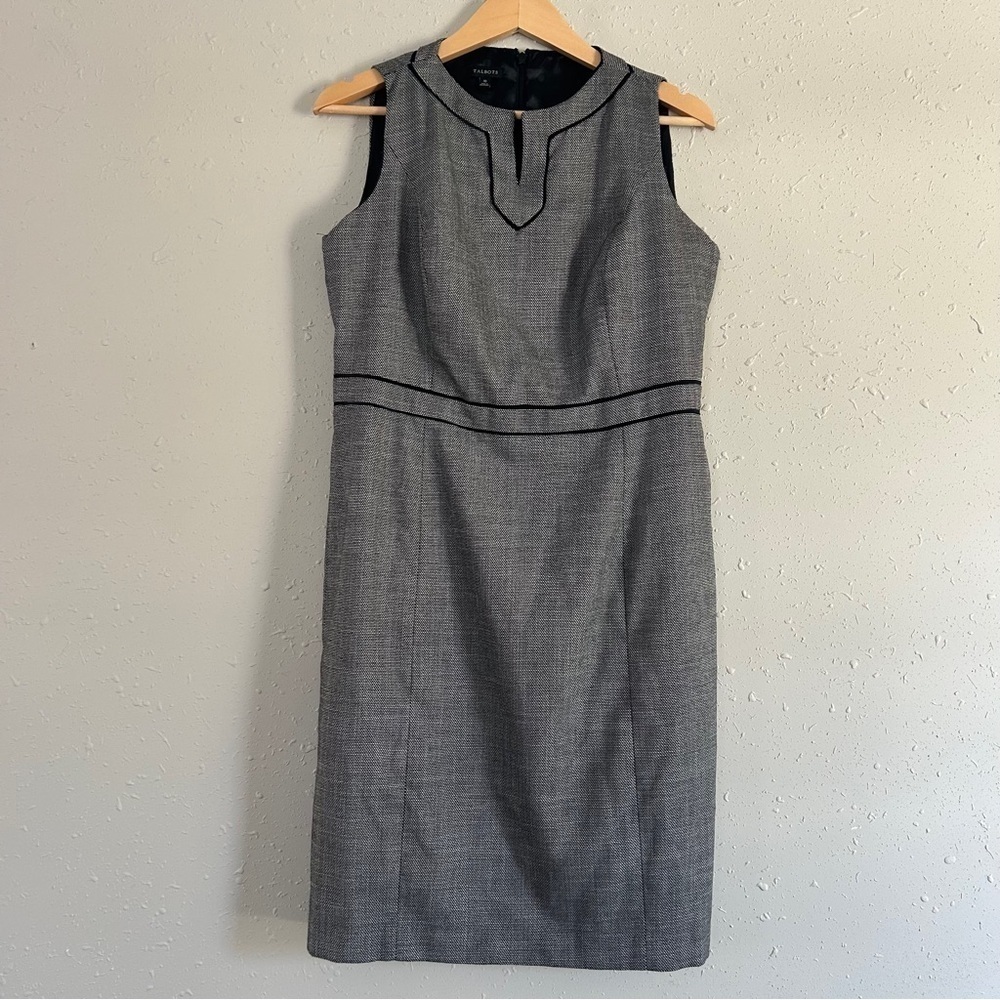 Talbots Grey Mini Dress Knee Length Formal Office Neutral 10
